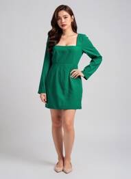 Robe courte vert MANGO femme