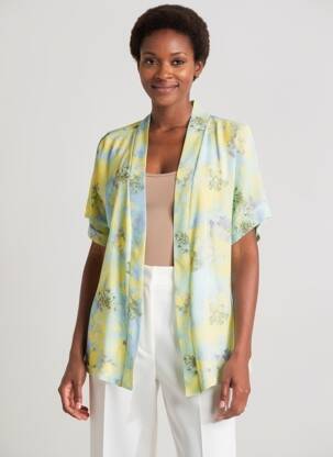 Gilet manches courtes jaune BELLITA femme
