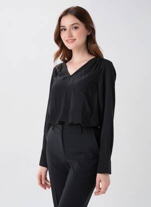 Chemisier manches longues manches longues noir VERO MODA femme