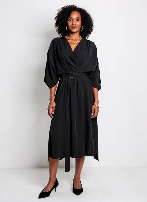 Robe mi-longue noir YUGEN femme