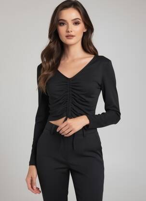 T-shirt manches longues manches longues noir ONLY femme