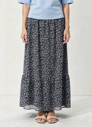 Jupe longue bleu MANGO femme