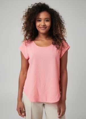 Top manches courtes manches courtes rose ONLY femme