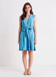 Robe mi-longue bleu AMELIE & AMELIE femme