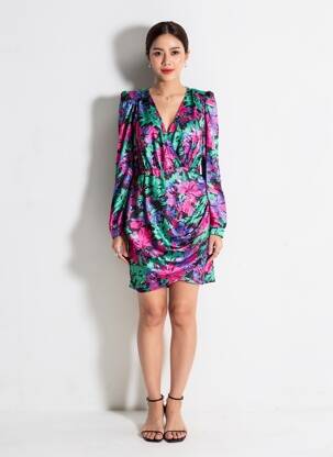 Robe mi-longue violet MORGAN femme