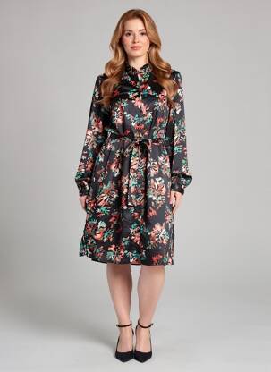 Robe mi-longue col v noir VERO MODA femme