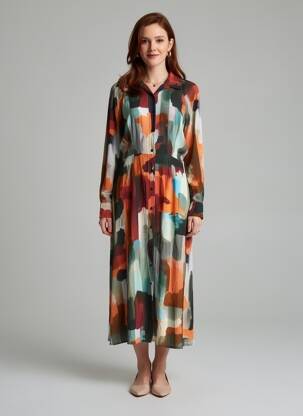 Robe longue vert ASTRID BLACK LABEL femme