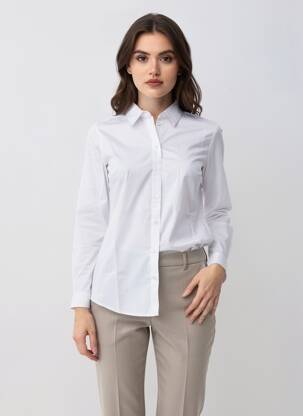 Chemisier manches longues manches longues blanc JACQUELINE DE YONG femme