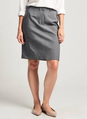 Jupe mi-longue gris MANGO femme