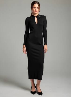 Robe longue noir MANGO femme