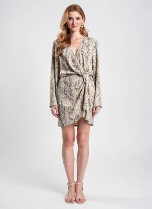 Robe mi-longue beige MANGO femme