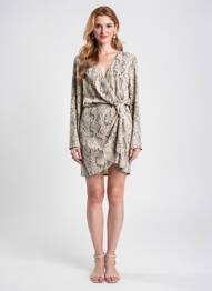 Robe mi-longue beige MANGO femme