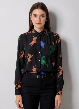 Chemisier coupe droite noir ONLY femme