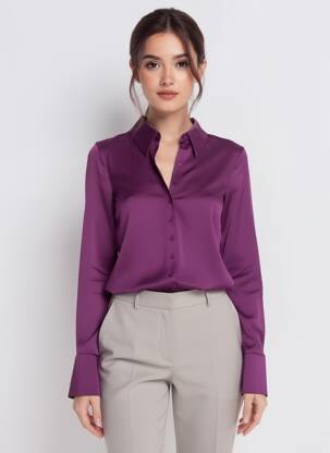 Chemisier violet MANGO femme