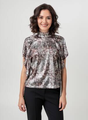 Chemisier argent ASTRID BLACK LABEL femme