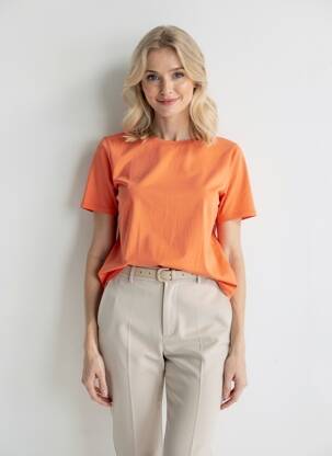 T-shirt col rond orange VILA femme