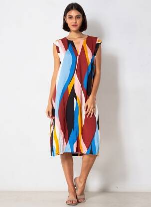 Robe mi-longue rouge STREET ONE femme