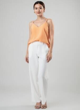 Blouse col v orange VERO MODA femme