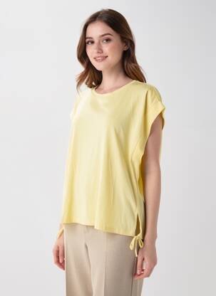 T-shirt col rond manches courtes jaune VERO MODA femme