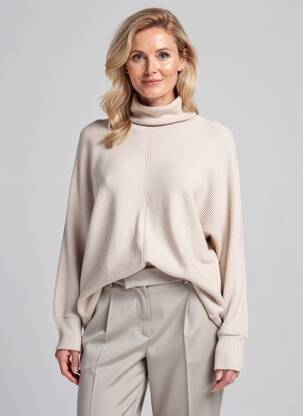 Pull col roulé beige STREET ONE femme