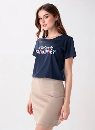 T-shirt bleu marine MONSIEUR TSHIRT femme