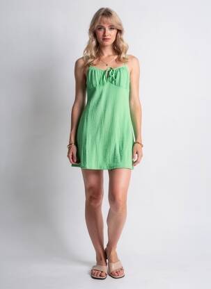 Robe courte sans manche sans manche vert ONLY femme