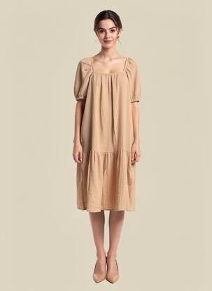 Robe courte beige VERO MODA femme
