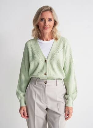 Gilet manches longues vert GARCIA femme