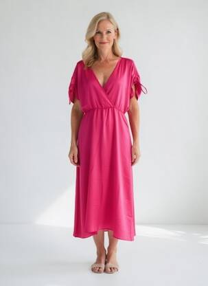 Robe courte col v rose VERO MODA femme