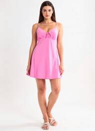 Robe courte col v rose ONLY femme