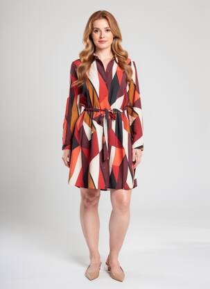 Robe mi-longue marron VERO MODA femme