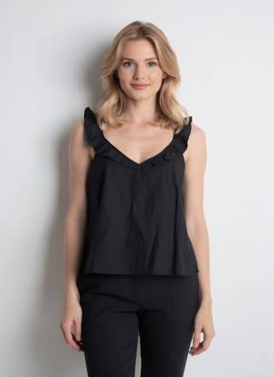 Blouse col v sans manche noir VERO MODA femme
