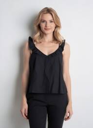 Blouse col v sans manche noir VERO MODA femme