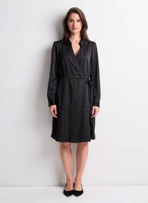 Robe mi-longue manches longues manches longues noir VERO MODA femme