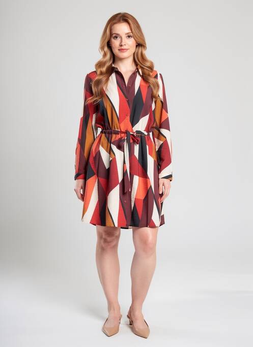 Robe mi-longue marron VERO MODA femme