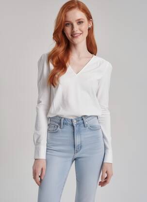 Chemisier coupe droite manches longues blanc VERO MODA femme