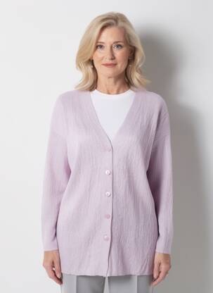 Gilet manches longues violet MANGO femme
