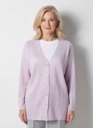 Gilet manches longues violet MANGO femme