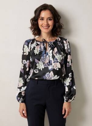 Chemisier coupe droite manches longues noir CARMAKOMA femme