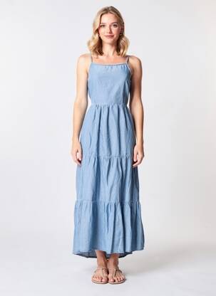 Robe courte col v bleu ONLY femme