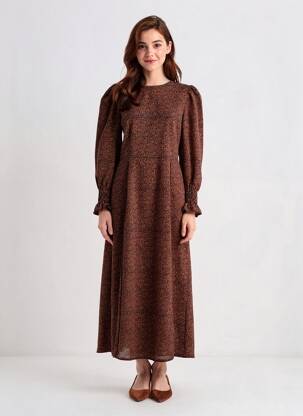 Robe longue orange MANGO femme