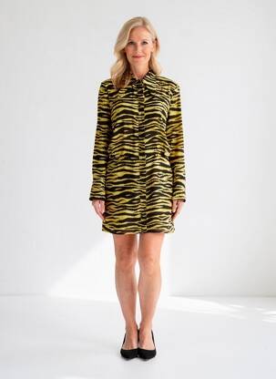 Robe courte jaune MANGO femme