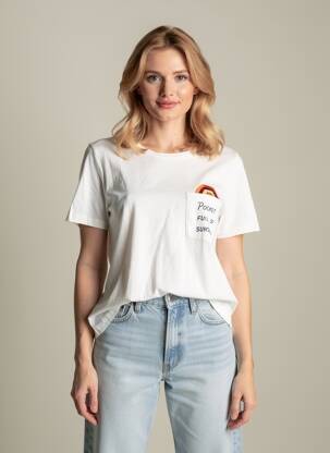 T-shirt col rond manches courtes blanc VERO MODA femme
