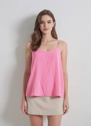 Top col rond rose ONLY femme