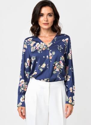 Chemisier coupe droite bleu CARMAKOMA femme