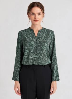 Chemisier coupe droite manches longues vert CARMAKOMA femme
