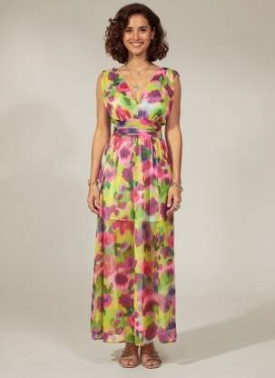 Robe longue jaune MORGAN femme