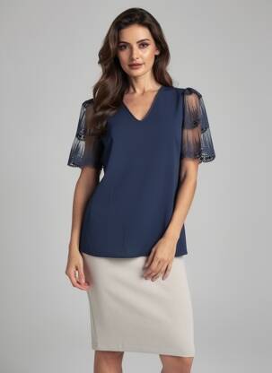 T-shirt bleu NAF NAF femme