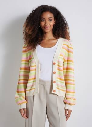 Gilet manches longues manches longues jaune ONLY femme
