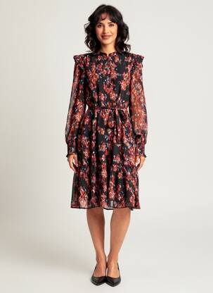 Robe mi-longue noir GARCIA femme